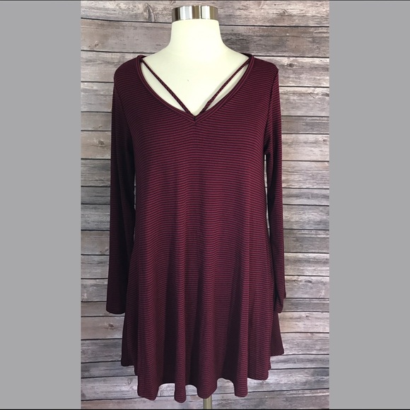 NEW Spade & Heart Trapeze Dress Wine Red S M L - Picture 4 of 4