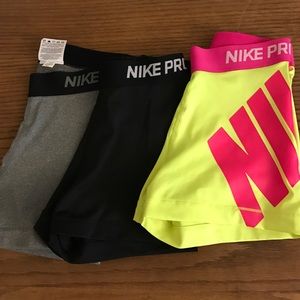 Bundle of 3 Nike compression shorts