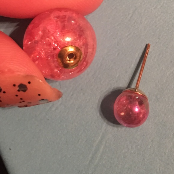 (G2) Pink Double Sided Earrings - Picture 3 of 3