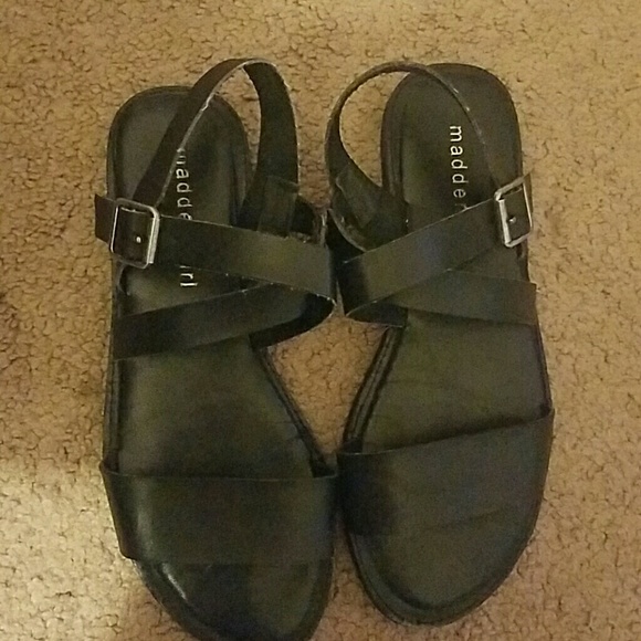Madden Girl "BLURT" Black Sandals