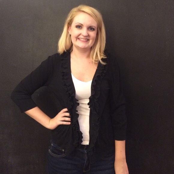 Talbots Ruffle Edge Cardigan