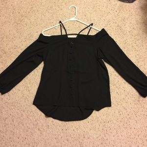 Black shoulder less top