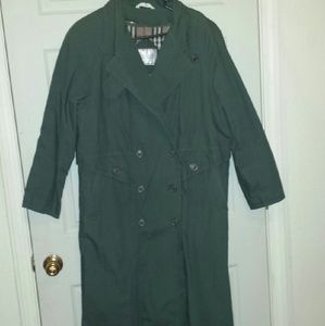 Forest green trench coat