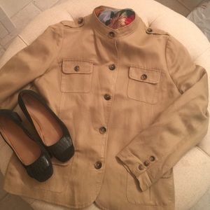 Linen khaki army field jacket
