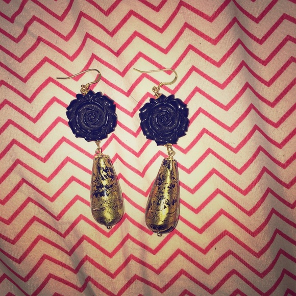 New glass rose earrings.
