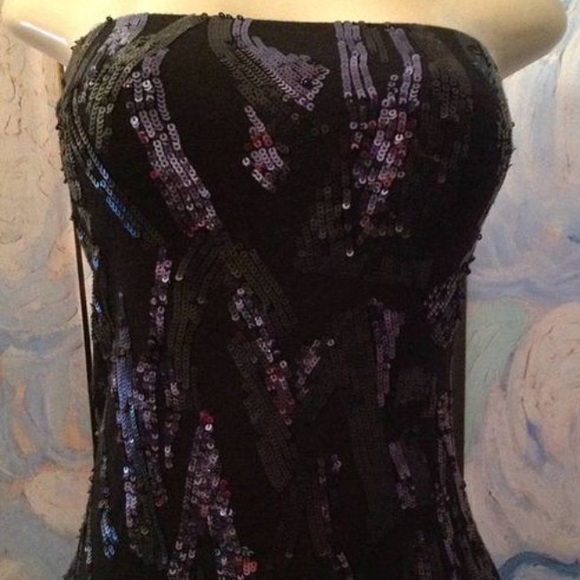 Express black sequin sparkly tube top