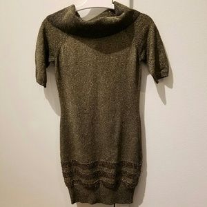 Bebe shimmer black and gold sweater dresser
