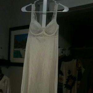 Victoria's secret white lace and silk slip