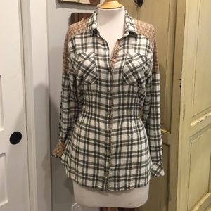 Free People flannel two-toned Button down