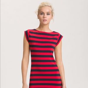 French Connection red and blue stripe dress