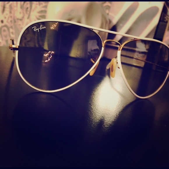 White Aviator Ray Bans