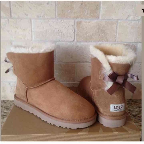 UGG Shoes - NWT women's chestnut mini Bailey bow ugg boots