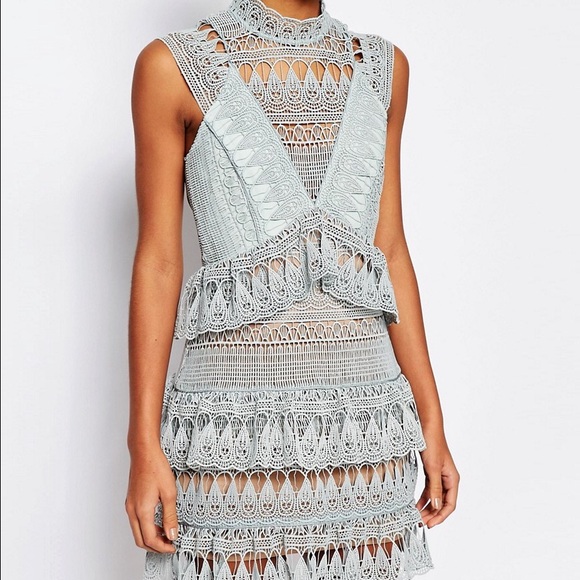 Mint crochet lace dress size 4