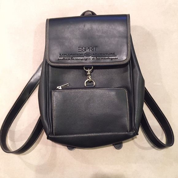 Vintage Handbags - Vintage Espirit Black Backpack