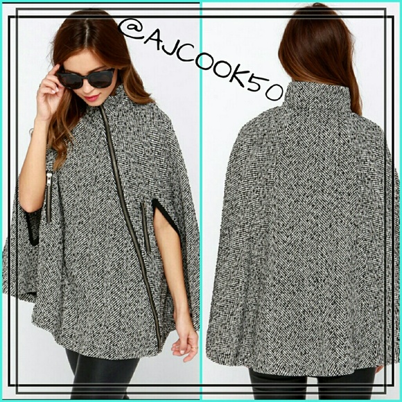 •HP•Tweed sidezip cape coat - Picture 2 of 6