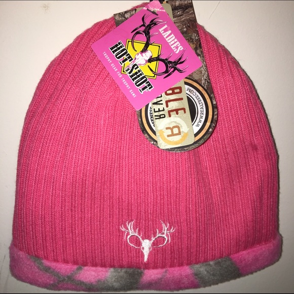 Hot Shot Pink Real Tree Winter Hat
