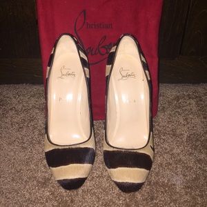 Christian Louboutin pony hair shoes size 8 1/2)