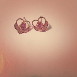 14k gold heart earrings