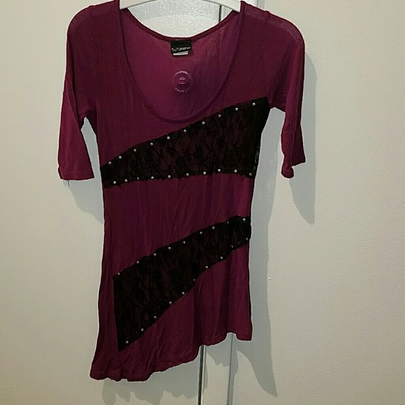 Daytrip purple and lace tee shirt
