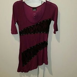 Daytrip purple and lace tee shirt