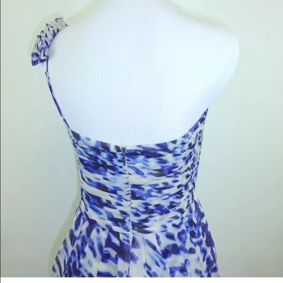 BCBGMax Azria one shoulder animal print silk dress - Picture 4 of 4