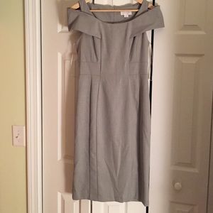 Jessica Simpson grey sheath dress with cap sleeve.