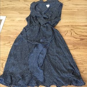 Motherhood blue polka dot dress, large.