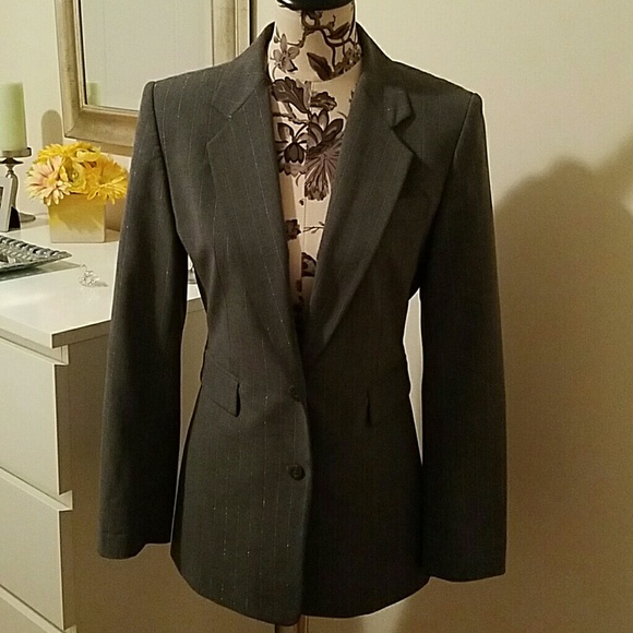 Jacket with silver metallic pinstripe