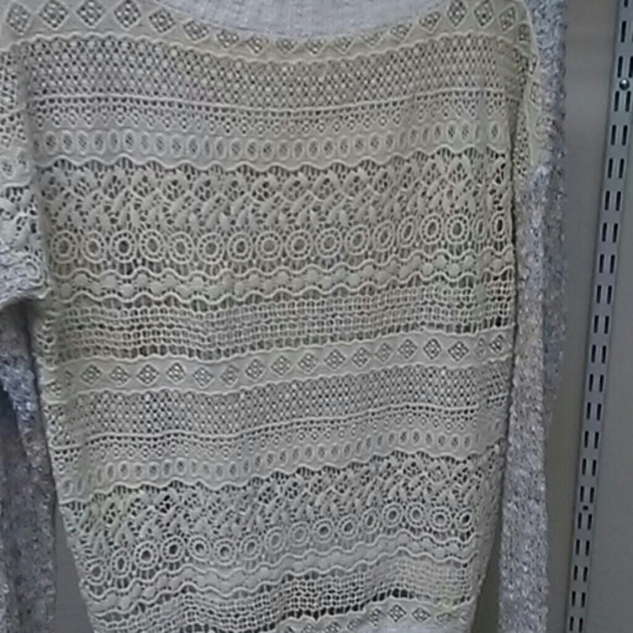 LF multi colored slouchy crochet sweater S/M - Picture 2 of 3