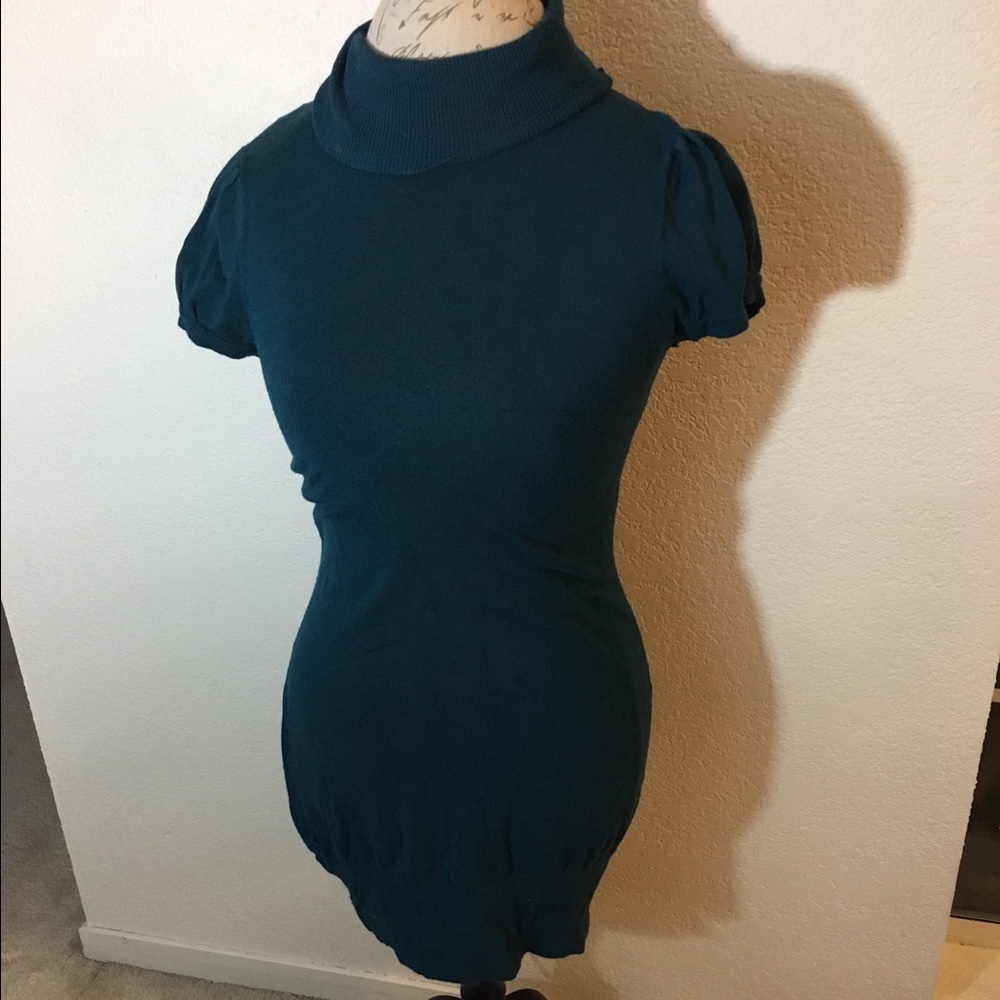 Teal sweater dress