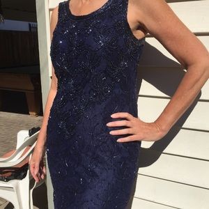 Beautiful Dark Blue Beaded Dress