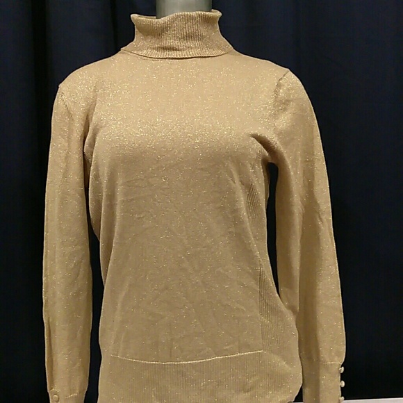 Cable & Gauge Gold Metallic Sweater