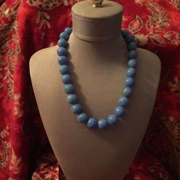 Blue beaded necklace