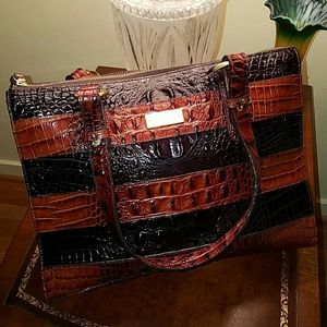 Brahmin Dark Cocoa Vineyard Anywhere Tote