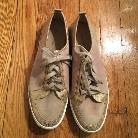 Blush Suede Calvin Klein sneakers
