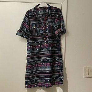 Pattern button down t-shirt dress
