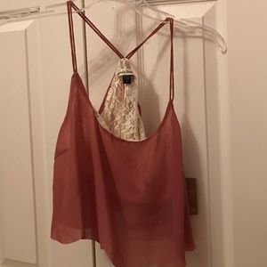 Blush and lace crop top