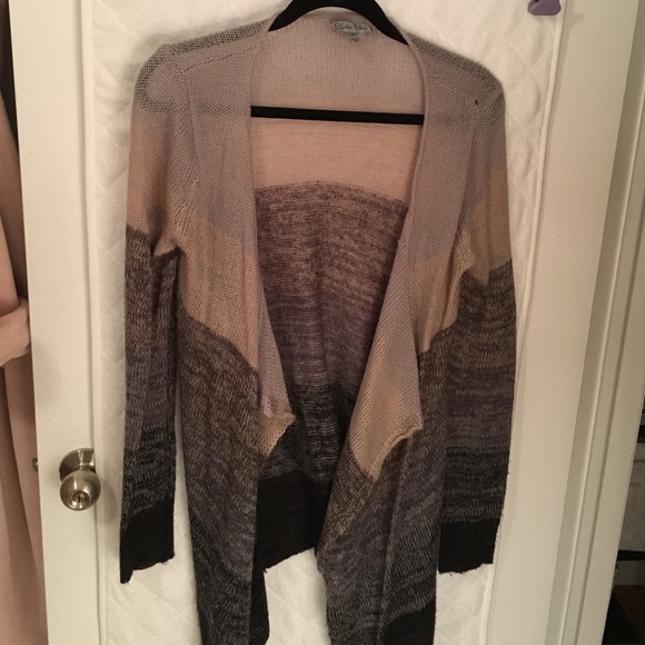 Thin knit striped cardigan