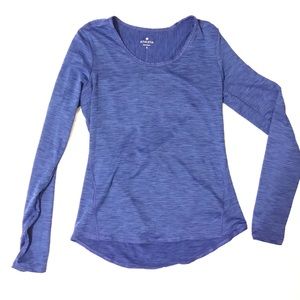 Athleta blue long sleeved workout top NWOT