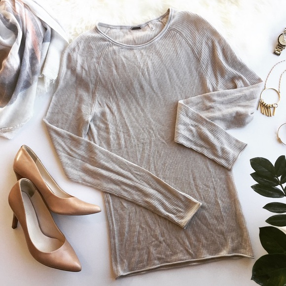 Elie Tahari Tops - - ELIE TAHARI - Ribbed Knit Sweater Long Sleeve