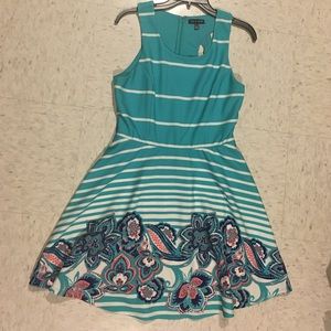 "As U Wish" Striped & Floral Pattern Dress