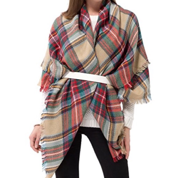 ❤HOST PICK❤️Plaid Blanket Scarf - Picture 3 of 4