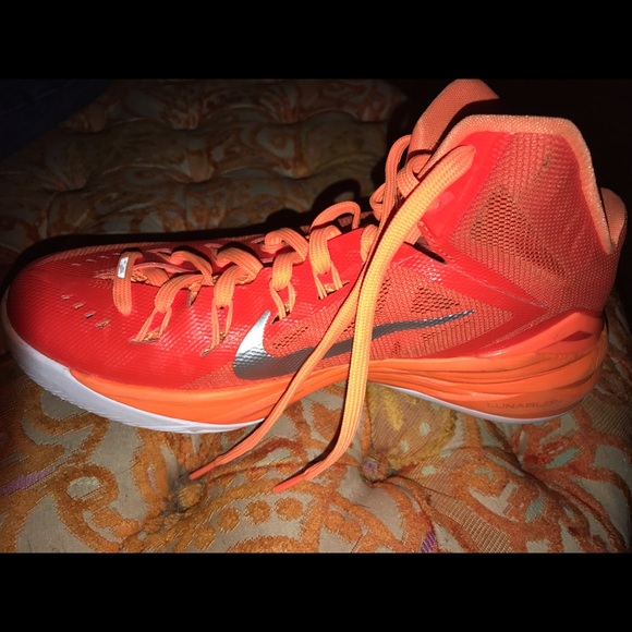 Orange hitop sneakers Nike