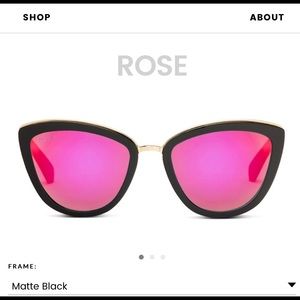 DIFF Matte Black- Pink Mirror Lens Sunglasses