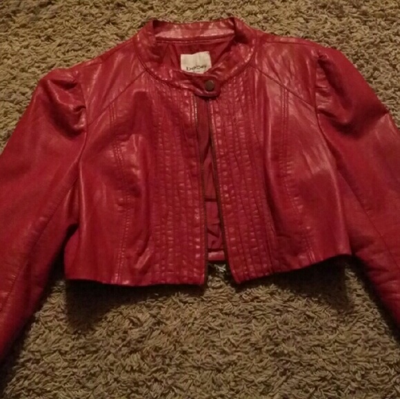 Bebe Moto cropped leather jacket