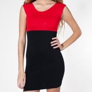 Two toned red and black dress