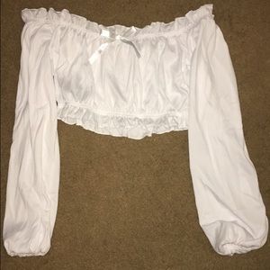 White off the shoulder crop top