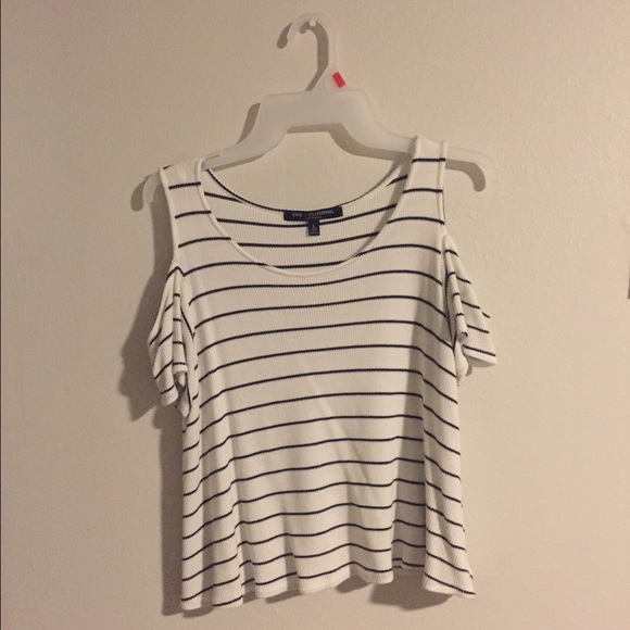 One Clothing White and Blacked Striped Tee