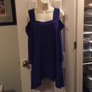 Cold Shoulder Top by Clara Sun Woo 1X Blue