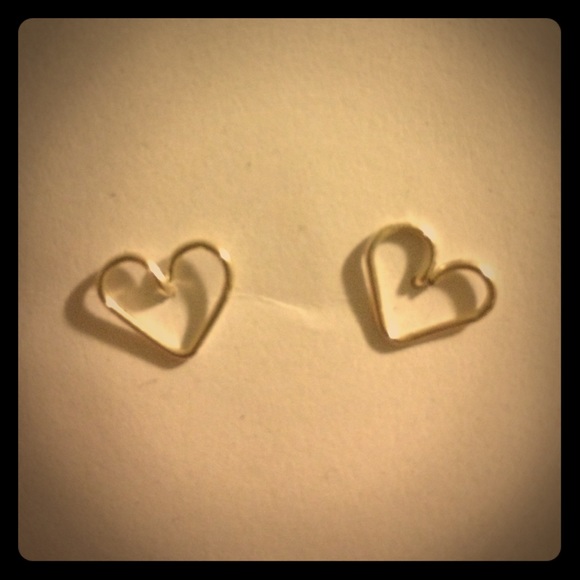 Handmade silver heart earrings